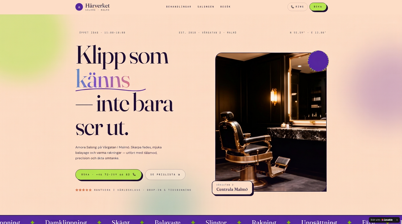 Webbplats för Hårverket